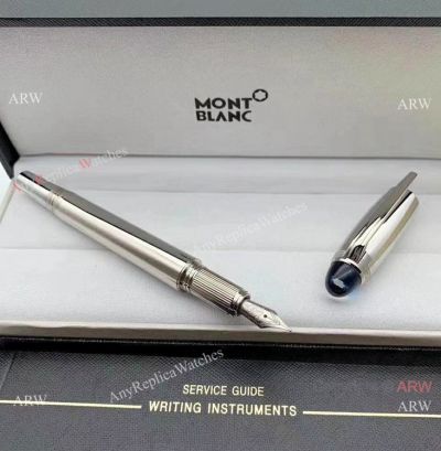 New! Montblanc Clone Starwalker Blue Planet Fountain Pen - Stainless Steel